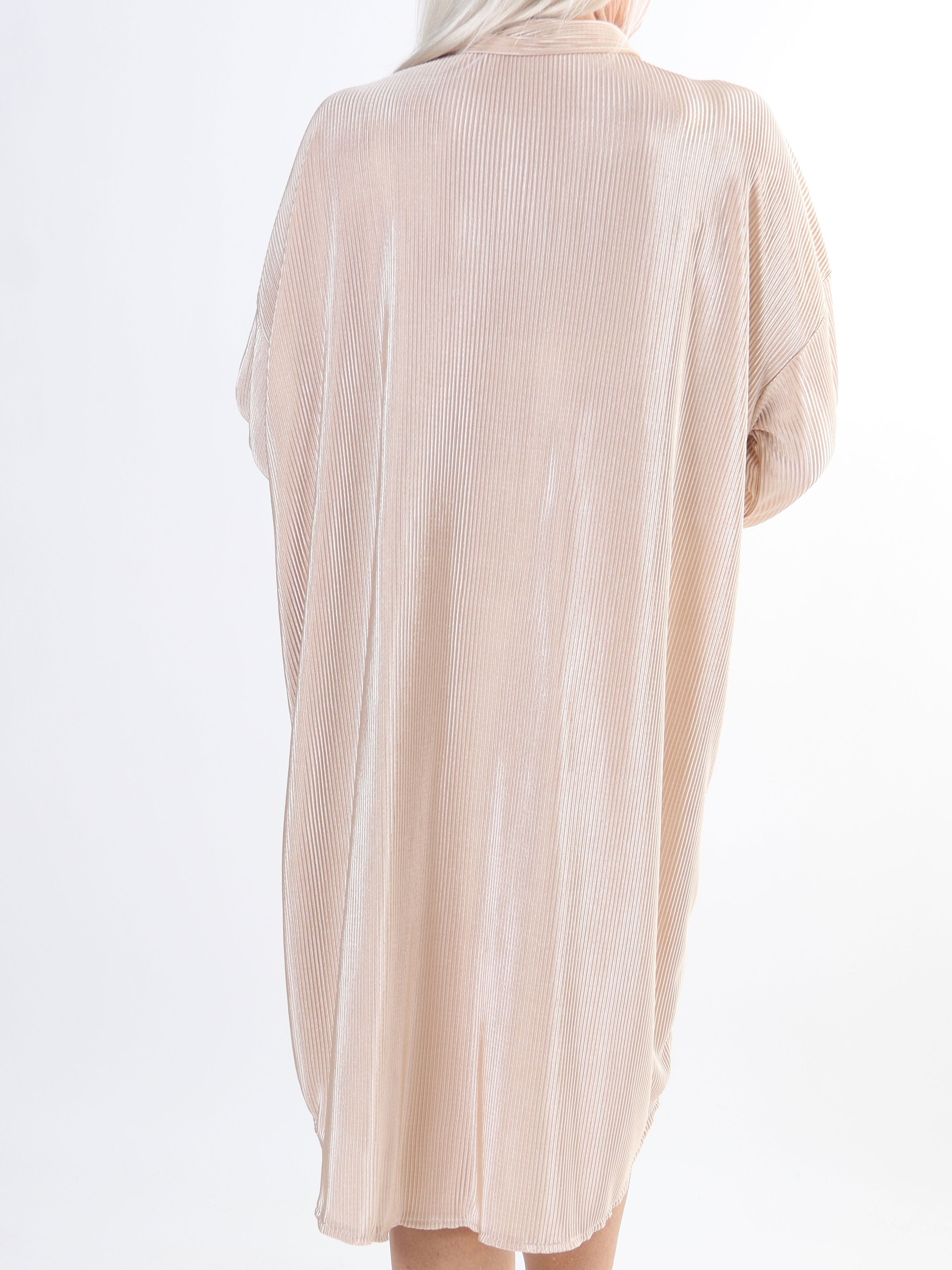 Bellatrix - Plus size skjortekjole i rib